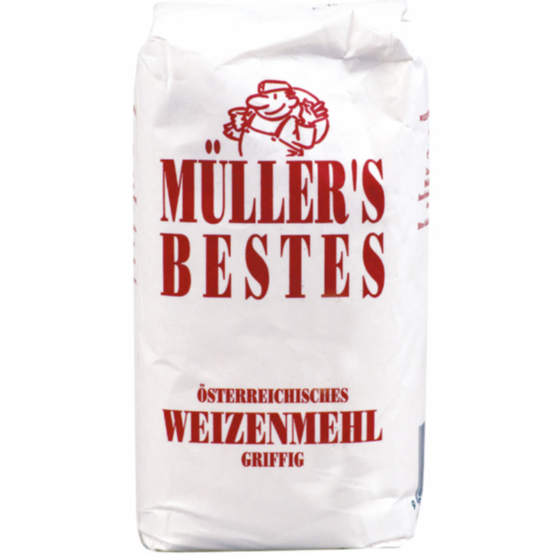 Müllers Weizenmehl griffig Type 700 1 kg Premiummehl für Strudel, Nudeln und Knödel